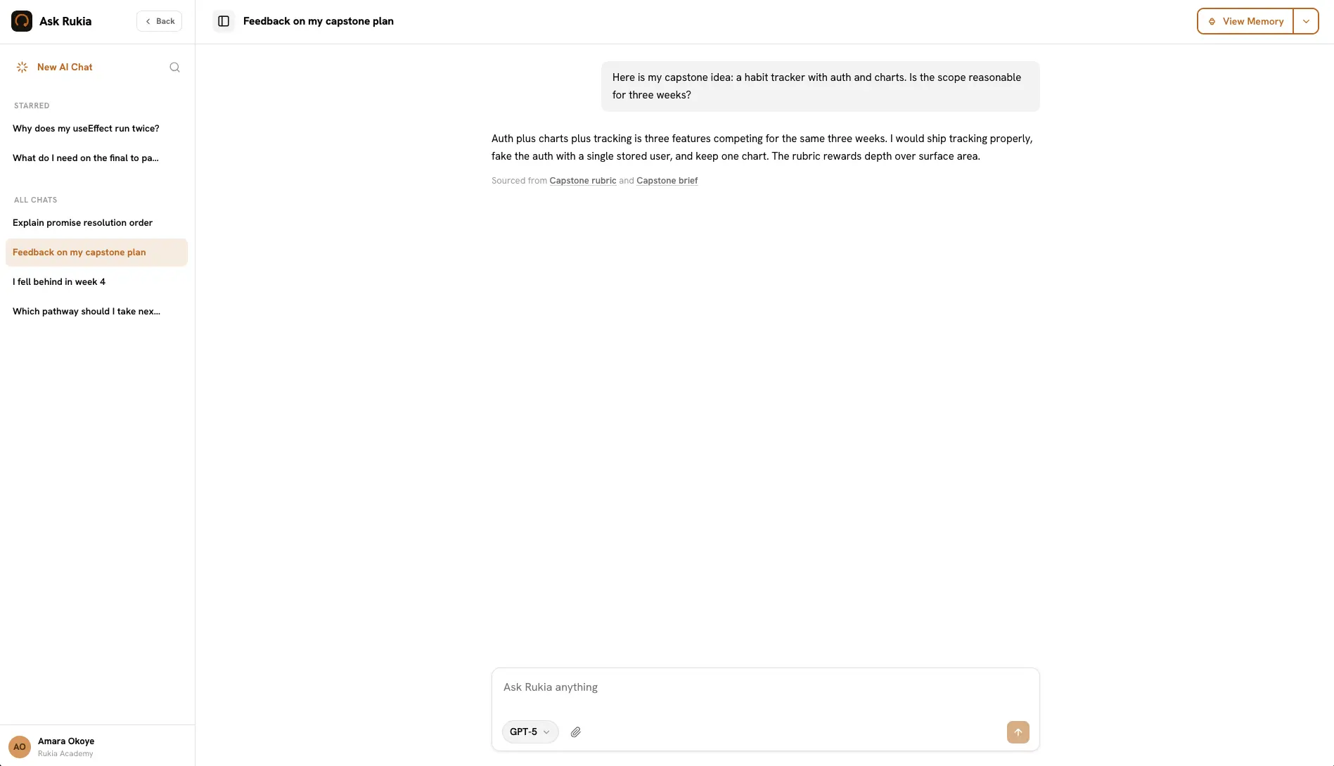 AI teaching assistant answering a learner question